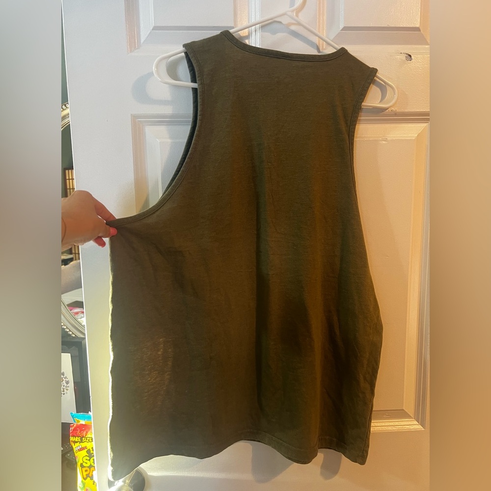 Olive Graphic Men's Tank Top - Picture 4 of 4